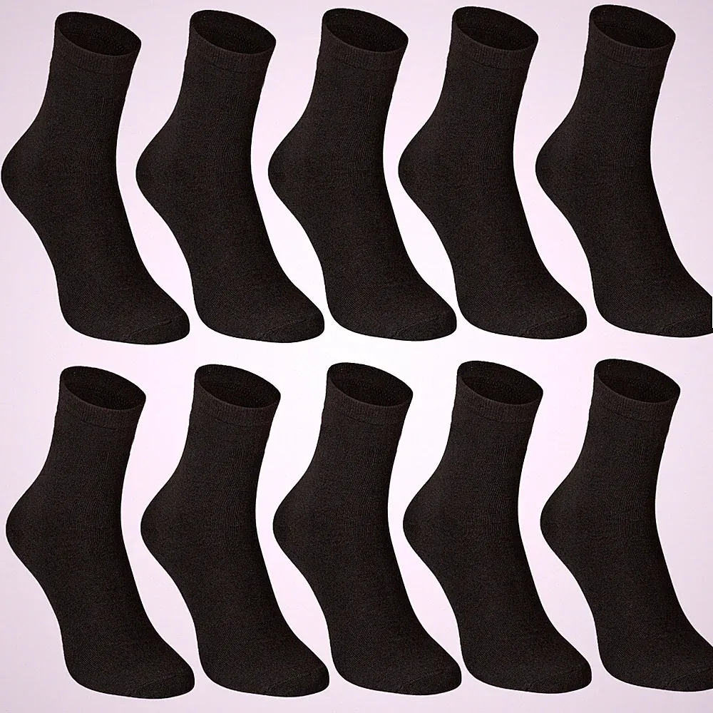 10-30 Paar Herrensocken Schwarz 95% Baumwolle Strümpfe Socken 39-46 Komfortable