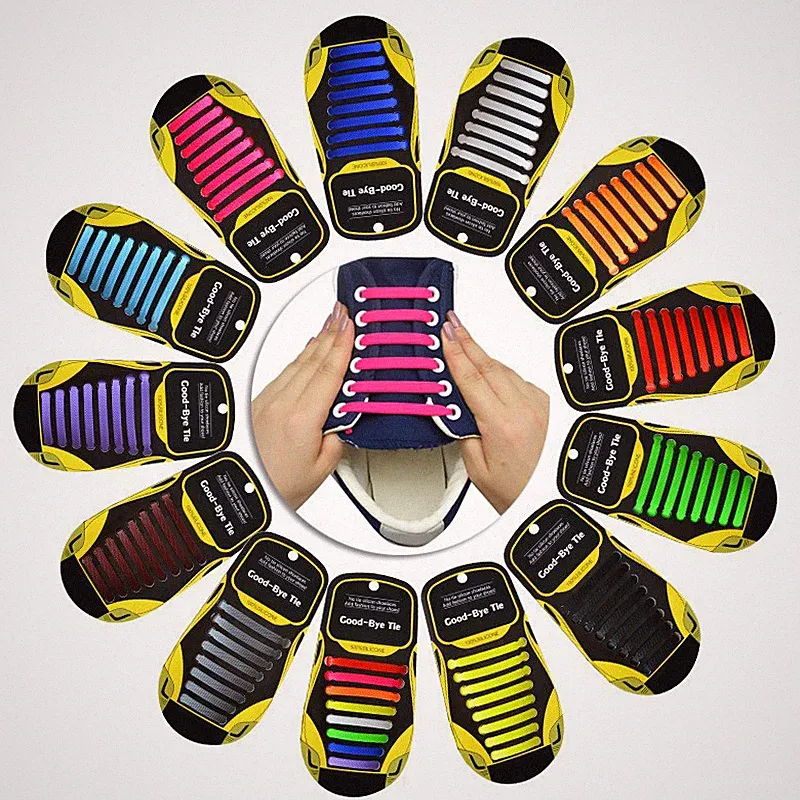 16x SILIKON SCHNÜRSENKEL Ersatz Elastisch Flach Laufschuhe Sport Schuhe Sneaker