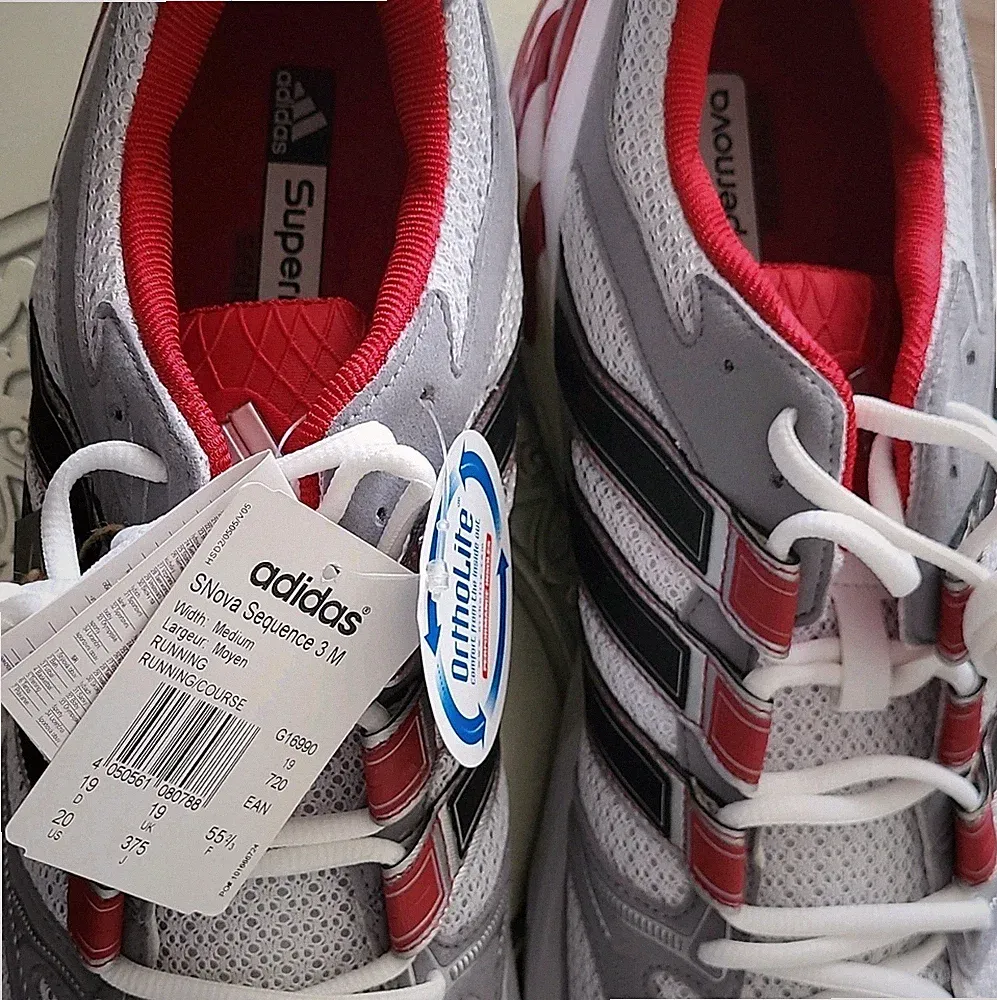 2 adidas Supernova Sequence 3M Herren Laufschuhe atmungsaktiv Grau/Rot 55 2/3