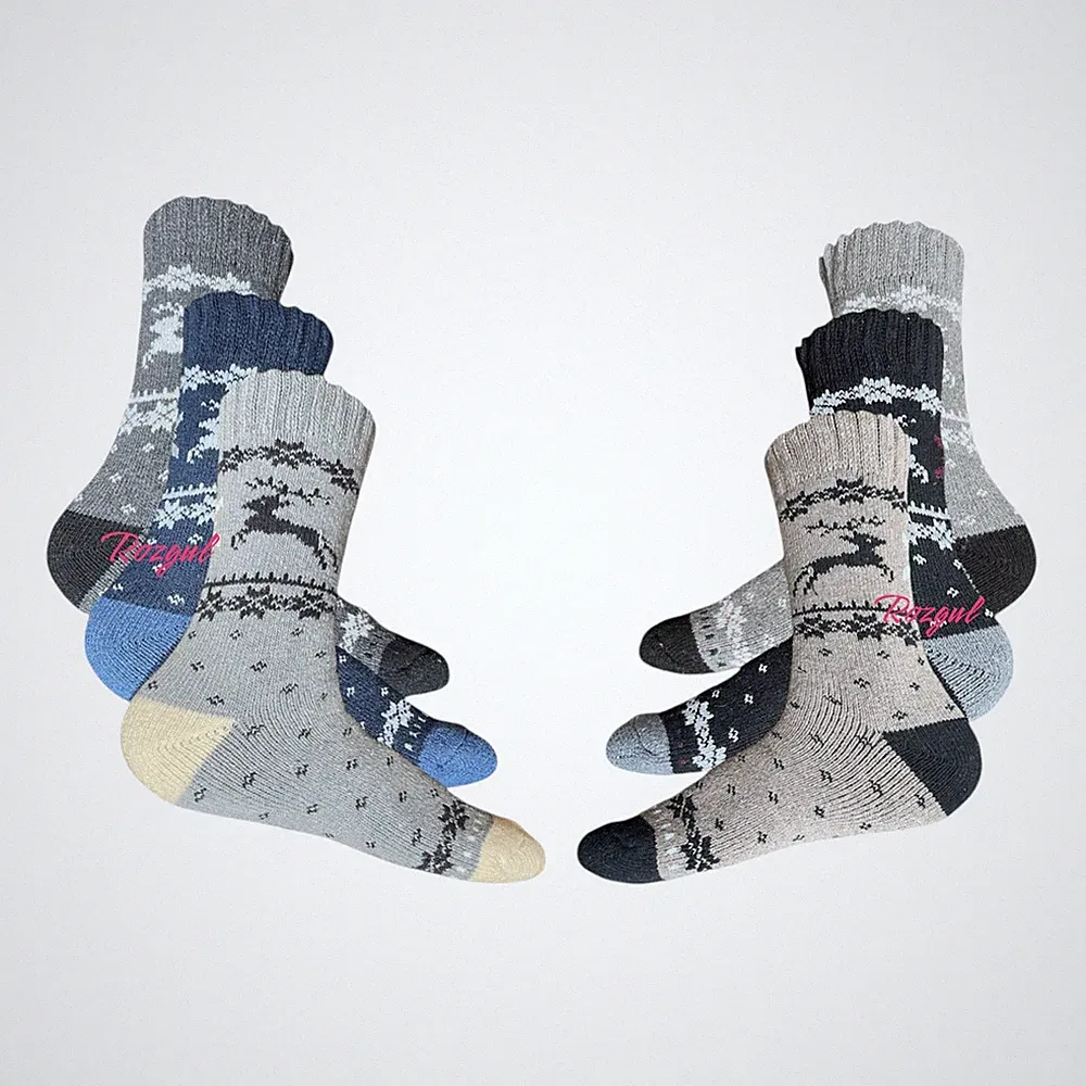 2 Paar Herren Merinowolle Walking Wander Socken, Thermo warm, dick kuschelig, UK 6-11