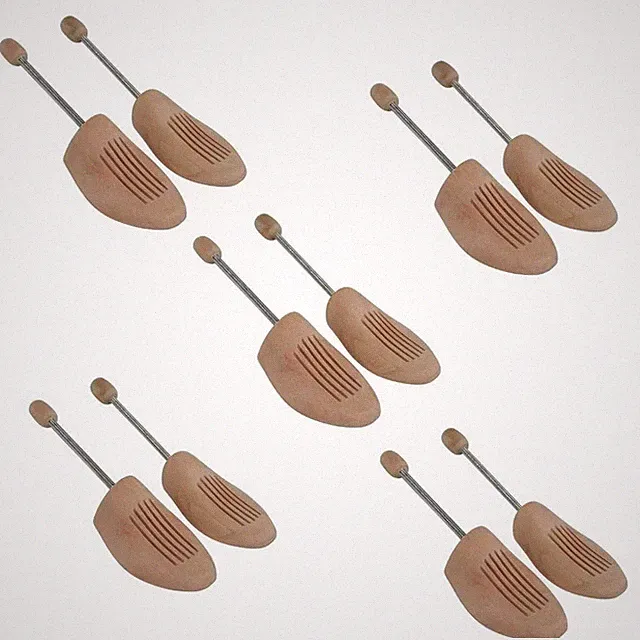 5 Paar Holz Spiralfeder Schuhspanner Gr. 36-48 Echtholz NEU Herren / Damen