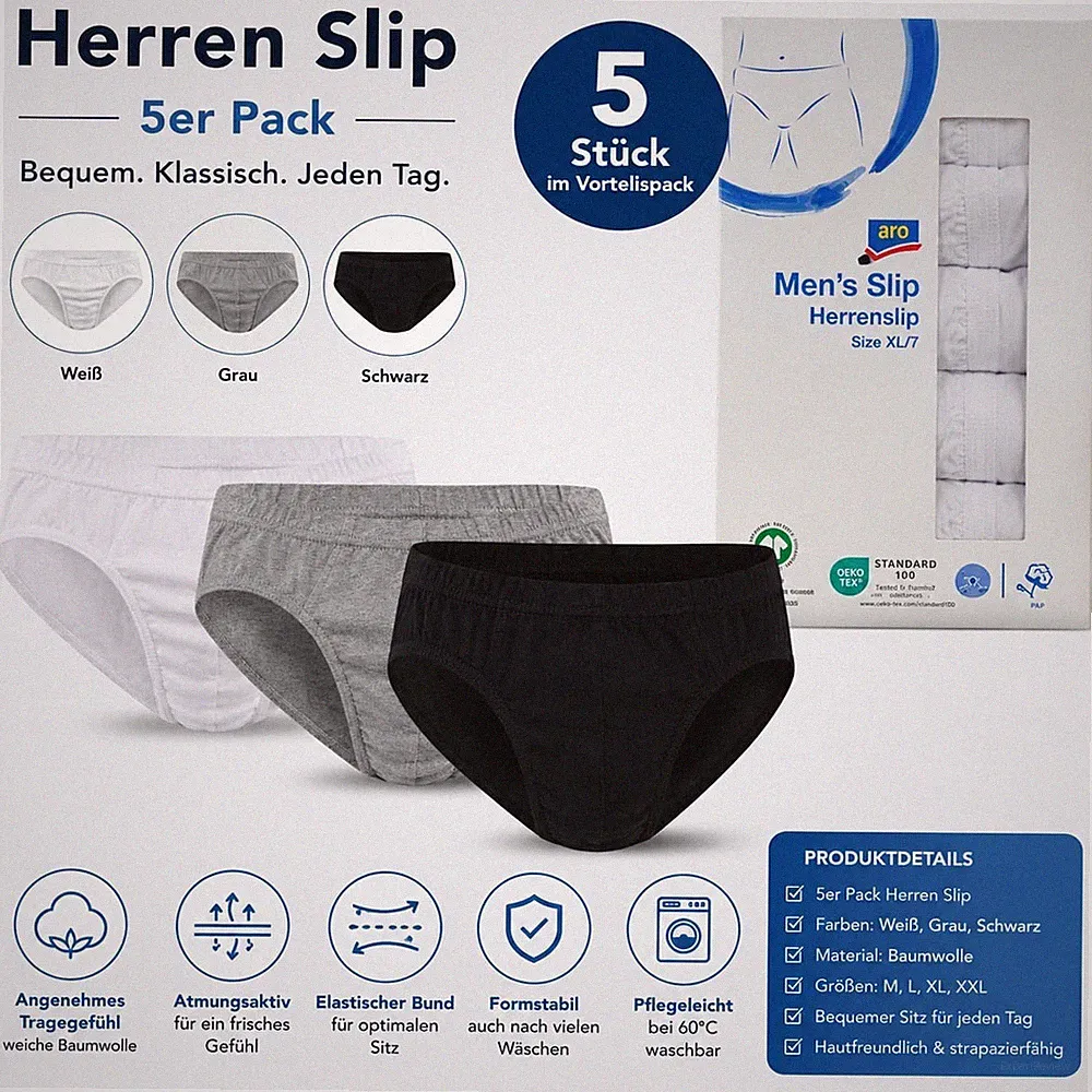 5er Pack Herrenslips, 3 Packungen= 15 Slips , versandkostenfrei lieferbar
