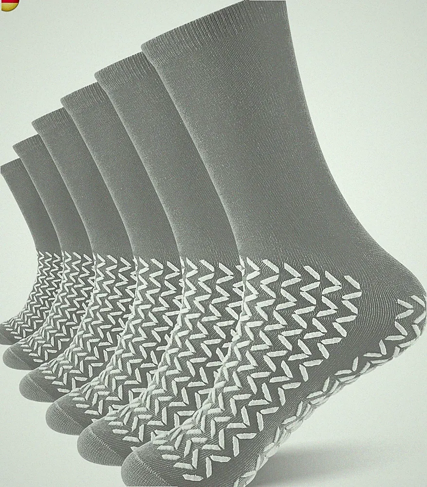 6 Paar XXL-Socken mit doppelseitiger Lauffläche, rutschfest, zum Stoppen von