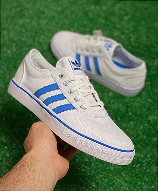 Adidas AdiEase Low Herren Skateschuhe weiß blau HQ6436 UK-Größe 8,5 NEU