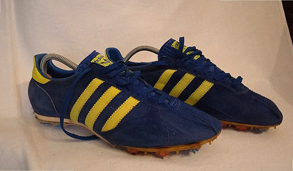 Adidas Adistar 2000 / 70er Laufschuhe / blau-gelb / Sehr guter Zustand / 28,5cm