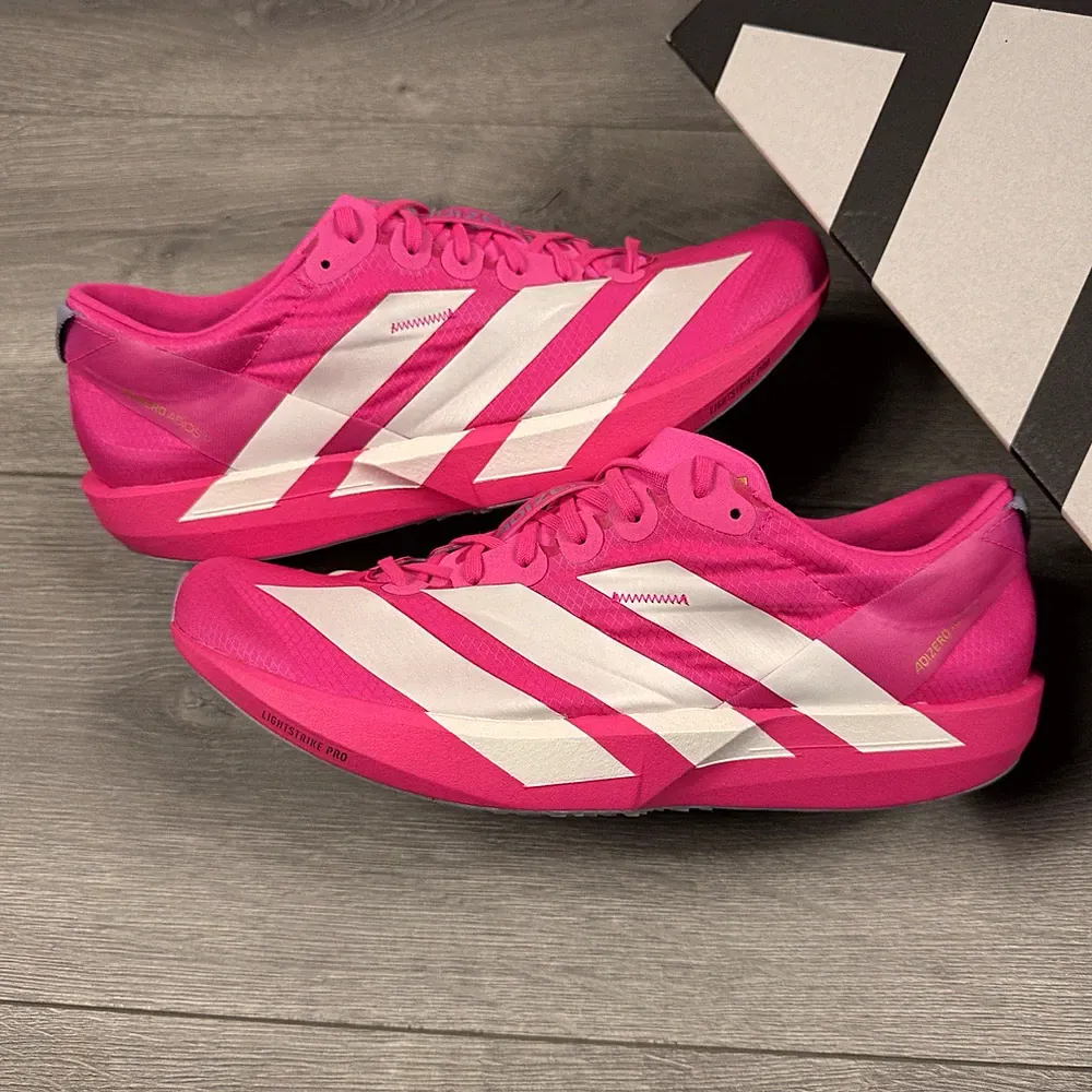 Adidas Adizero Adios 9 Gym Laufschuhe "Shock Pink" - Größe UK 7,5 / EU 41 1/3