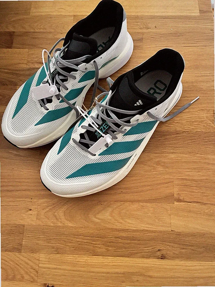 Adidas Adizero Boston 13 - NEU - Herren Laufschuhe Sneaker - Weiß/Türkis EU 44