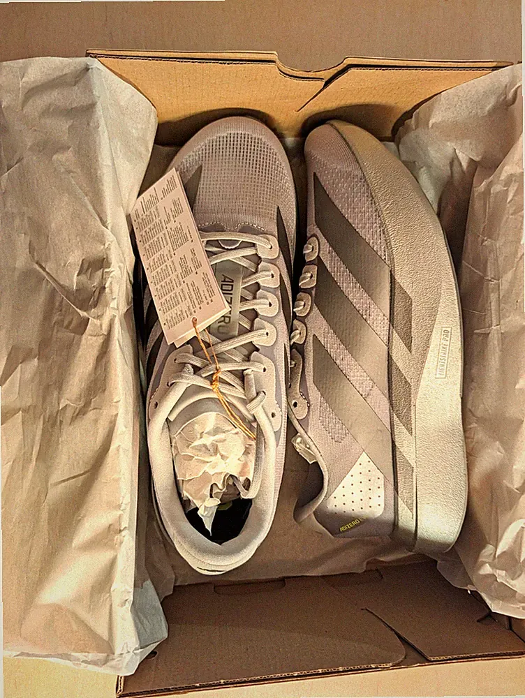 adidas adizero Evo SL M Herren Laufschuhe Sneaker Silber Grau EU 41 1/2