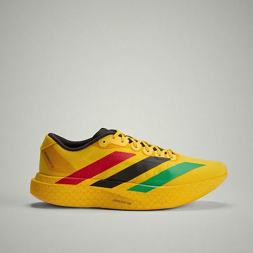 adidas ADIZERO EVO SL Sneaker in Bold Gold/Vivid Green/Pure Ruby Schuhe