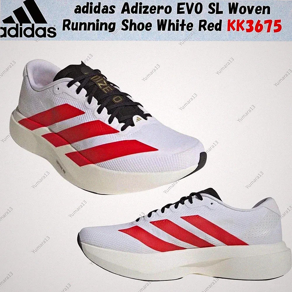 adidas Adizero EVO SL Woven Laufschuh Weiß Rot KK3675 Herren Gr.