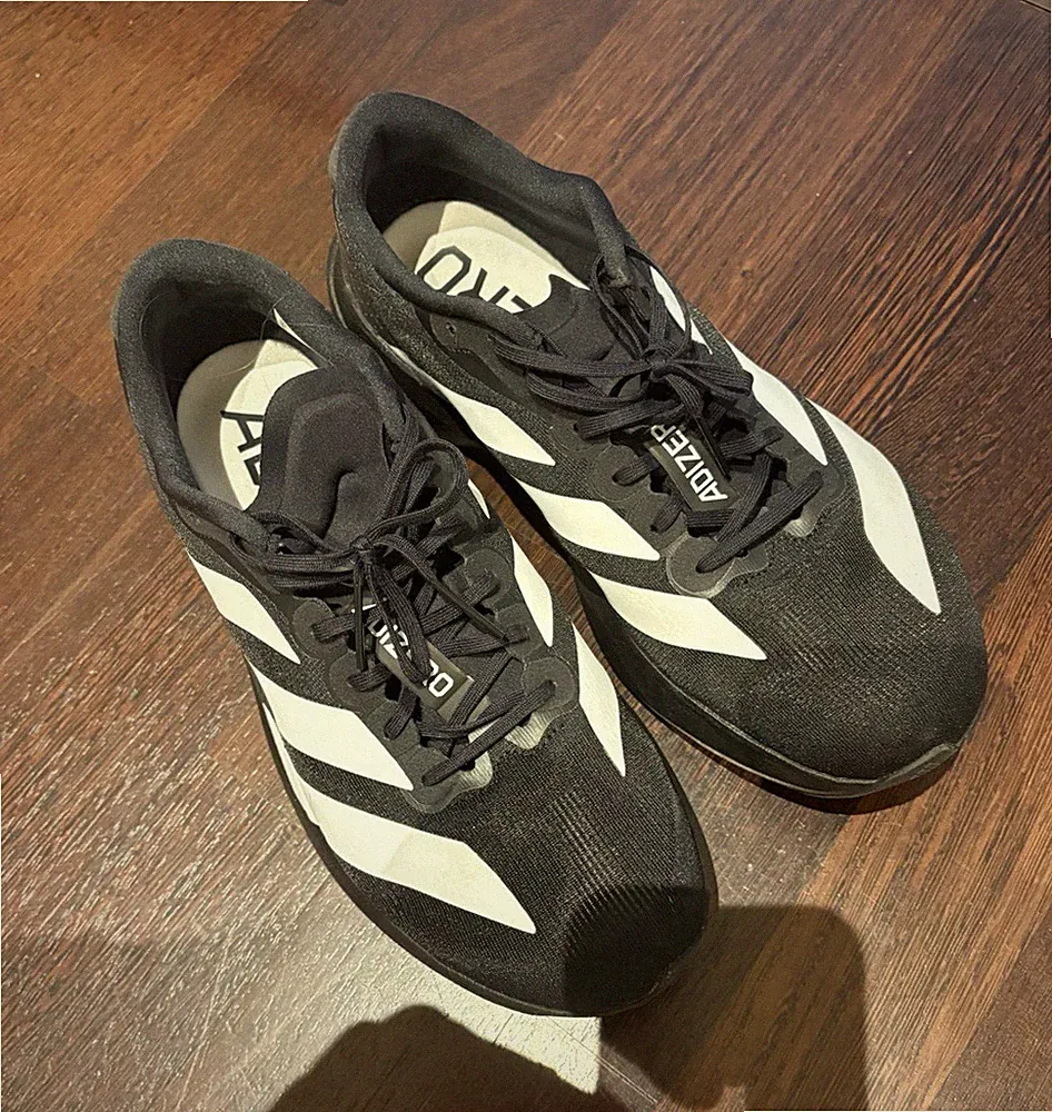 adidas adizero Herren Laufschuhe Sneaker Schwarz/Weiß Schnürung Low Top