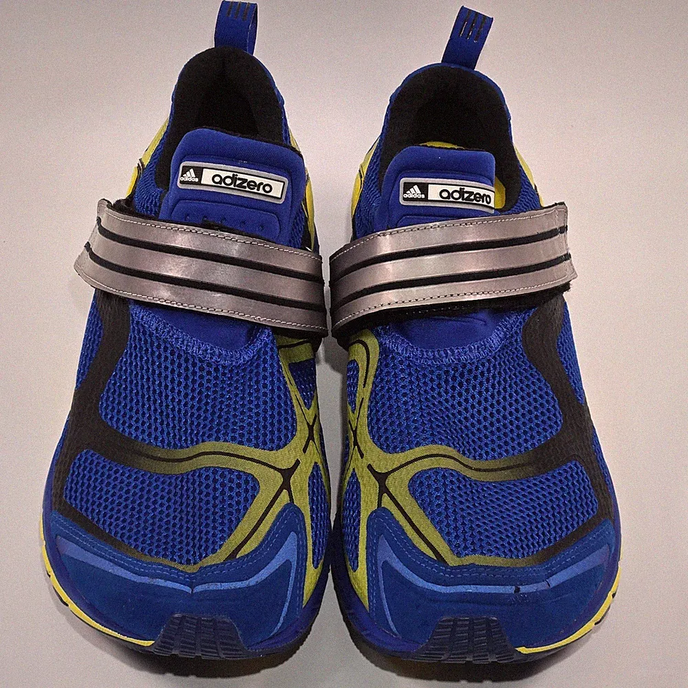 Adidas Adizero Kona Royal Blue Yellow Triathlon Racing Running Shoes Size 11 Men