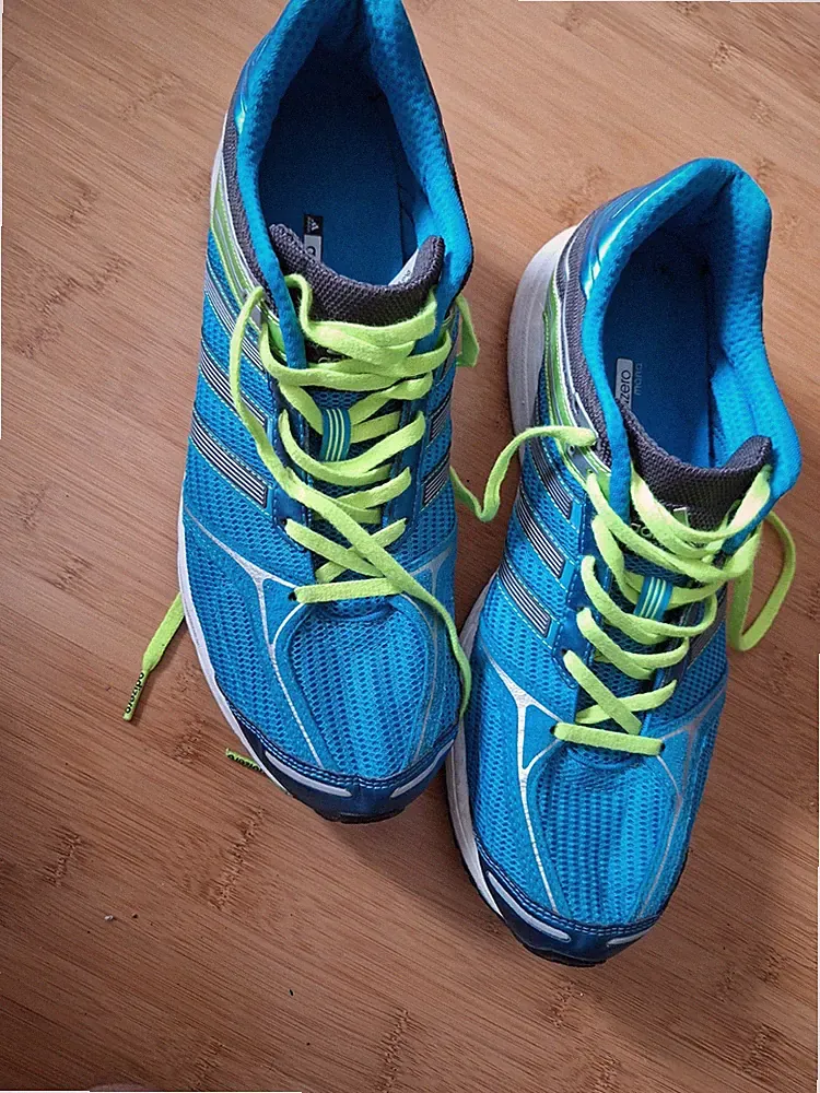 adidas adizero mano Herren Sneaker Laufschuh Schnürung blau/grün EU 45 1/3