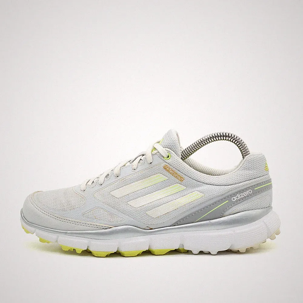 adidas Damen Adizero Sportschuh weiß/grau/gelb Leichtgewicht Laufschuh EU 36