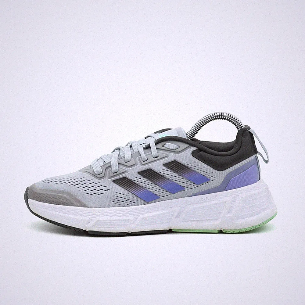 adidas Damen Bounce Sneaker Grau/Schwarz/Lila Low-Top Laufschuhe EU 38⅔