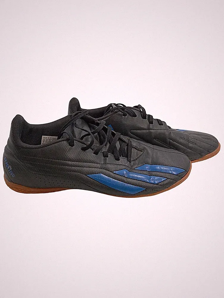Adidas Deportivo Indoor Fußballschuhe Herren Gr. 44 Schwarz Blau Hallenschuh