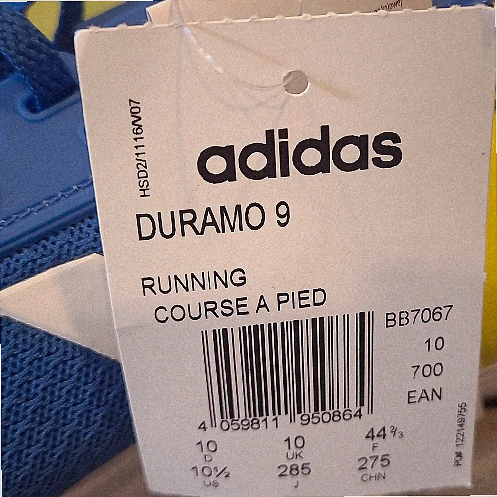adidas Duramo 9 Herren Laufschuhe Mesh atmungsaktiv blau/weiß 44 2/3 BB7067