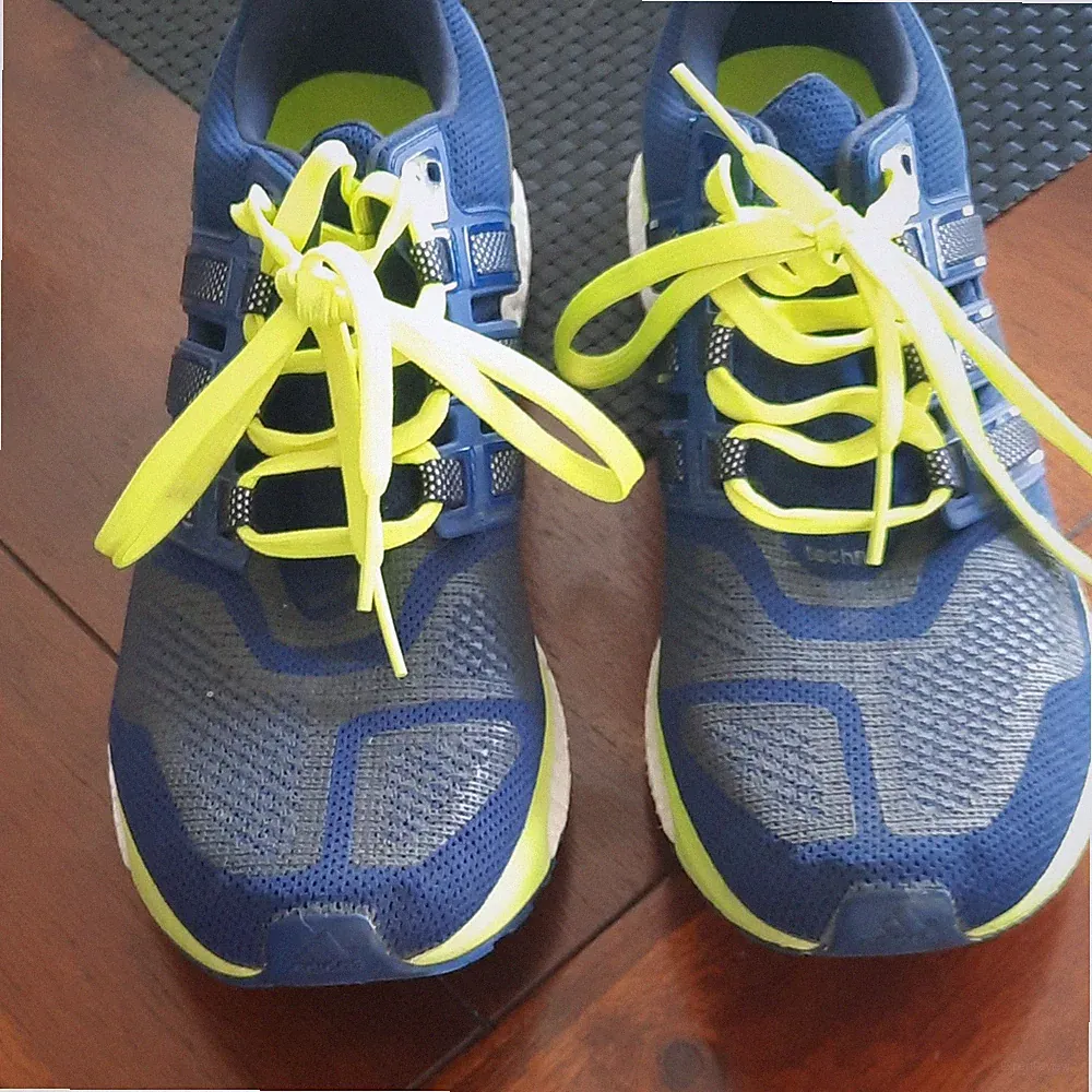 adidas Energy Boost Herren Laufschuhe Blau/Gelb Low Top atmungsaktiv Mesh UK 10