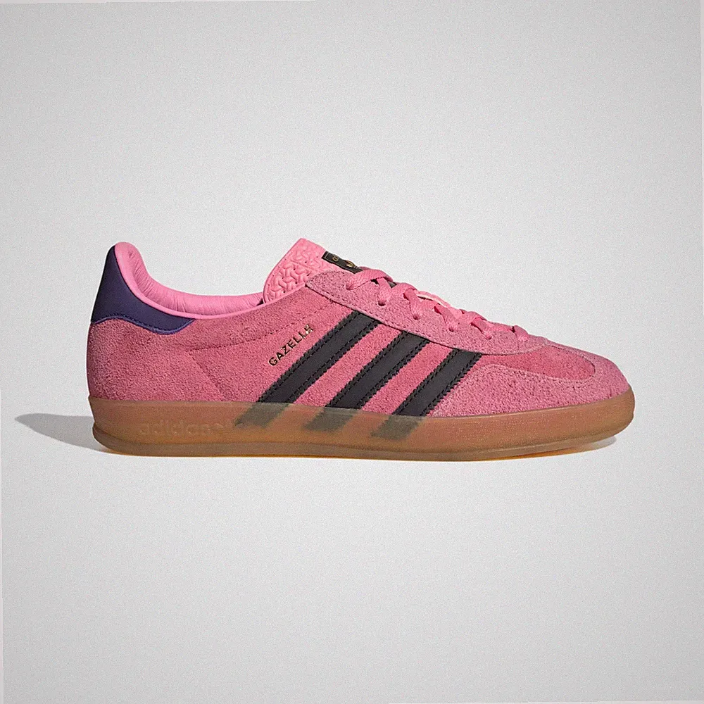 Adidas Gazelle Indoor Sneaker in Bliss Pink/Core Black/Collegiate Purple Schuhe