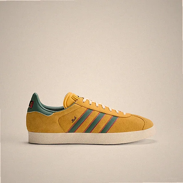 Adidas Gazelle Jamaica x Bob Marley Schuhe in Gold und Weiß / Grün