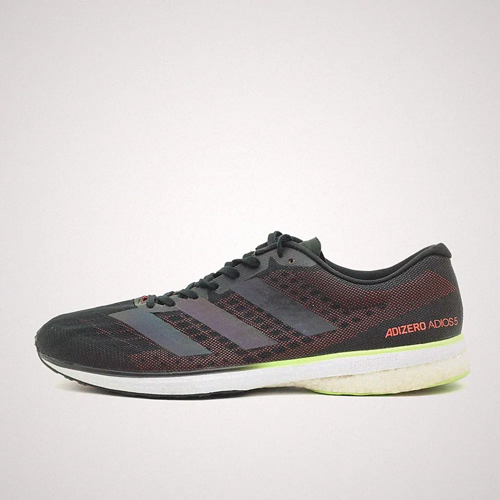 adidas Herren Adizero Adios 5 Sneaker Schwarz Rot Mesh Dämpfung Laufschuhe EU 48