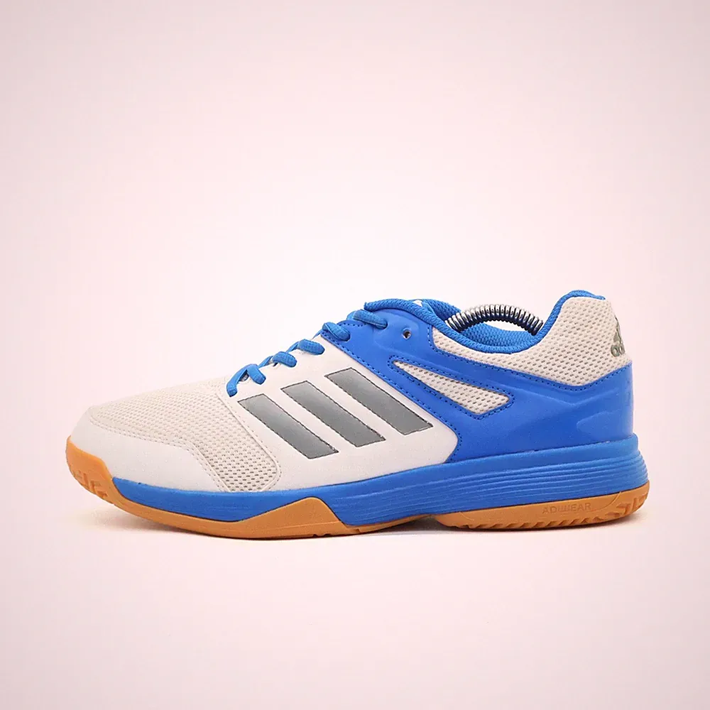 adidas Herren Court Stabil Hallenschuhe Blau Weiß Handball Sportschuh EU 42⅔