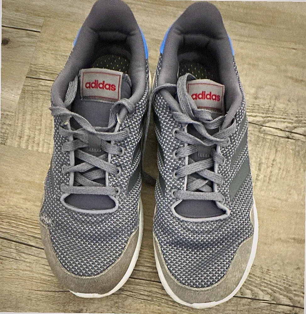 adidas Herren Laufschuhe Sneaker Mesh atmungsaktiv Grau/Blau/Rot/Weiß EU 42