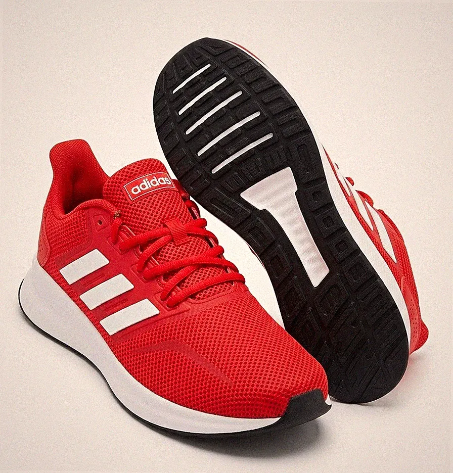 adidas Herren Laufschuhe Sneaker Rot/Weiß/Schwarz Mesh atmungsaktiv Low Top