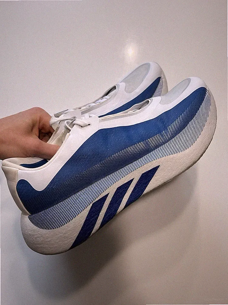 adidas Hyperboost Edge M Herren Laufschuhe Weiß/Blau EU 46 KI1911