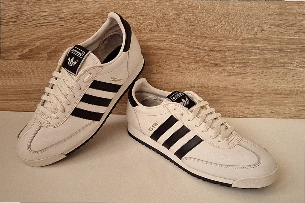 Adidas Jogging 665121 Retro Laufschuhe Leder Sneaker Weiß 8 = 42 Vintage Y2K