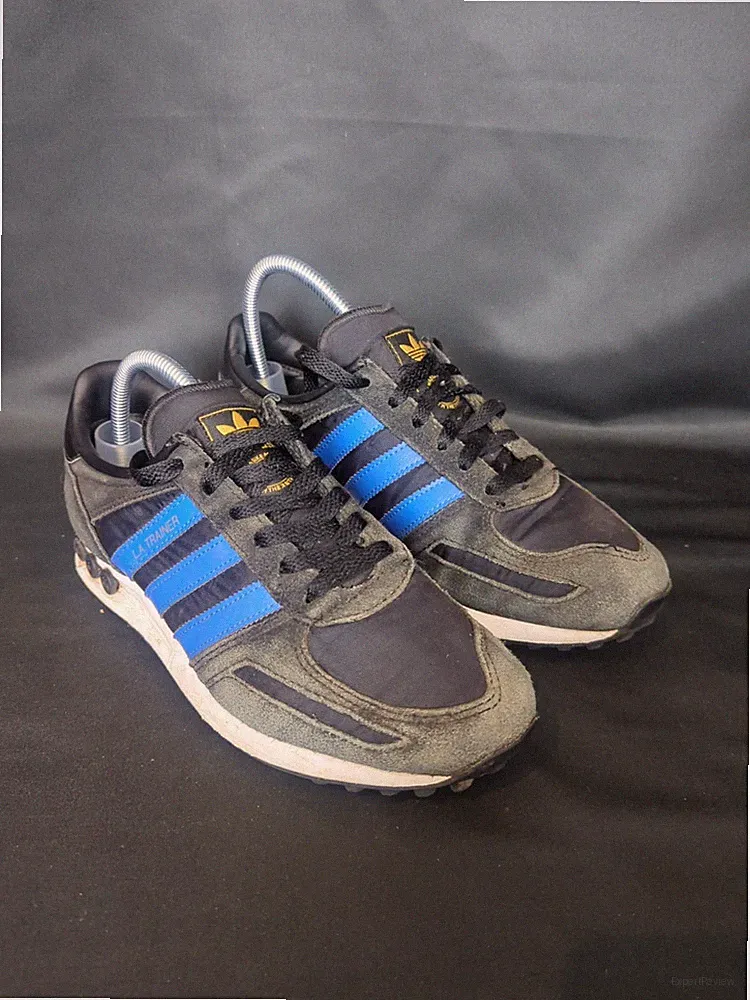 Adidas LA Trainer Schwarz Blau Wildleder Laufschuhe Herren UK Größe 6 EU 39,5 Getragen