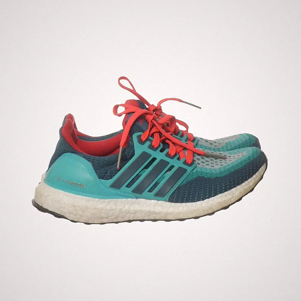 Adidas, Laufschuhe, Größe: 36 2/3, Blau/Rot, Damen #ZhZ