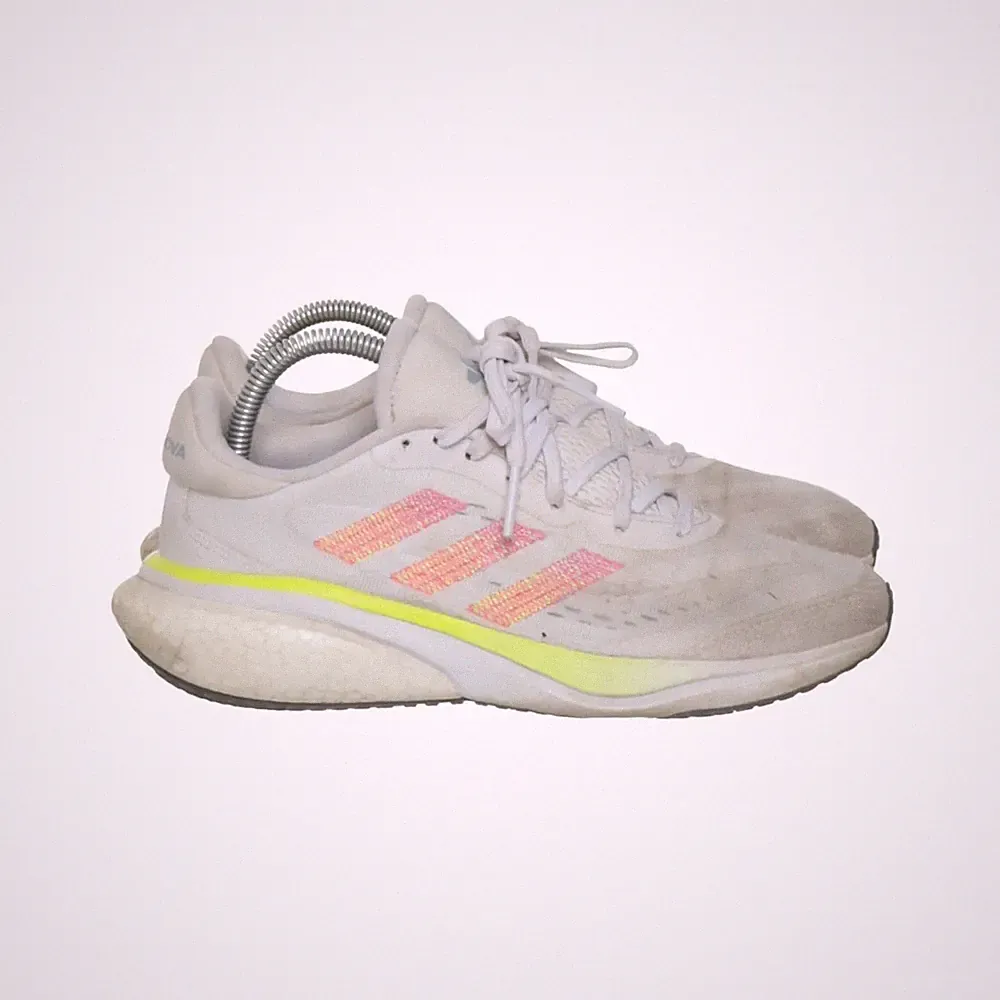 Adidas, Laufschuhe, Größe: 39 1/3, model: solarboost, Weiß/Pink/Gelb, Damen #2c9