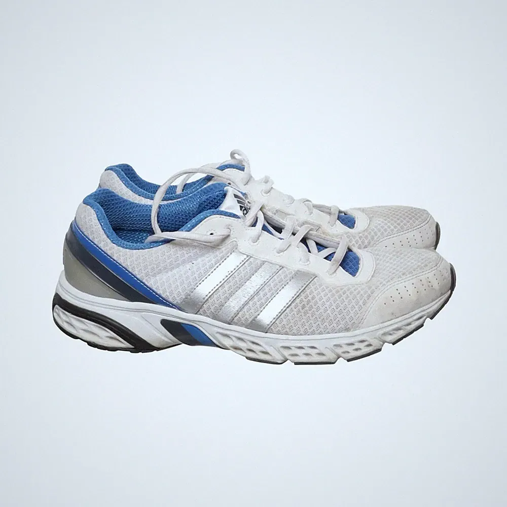 Adidas, Laufschuhe, Größe: 41 1/3, Weiß/Blau/Silber, Herren #Dde