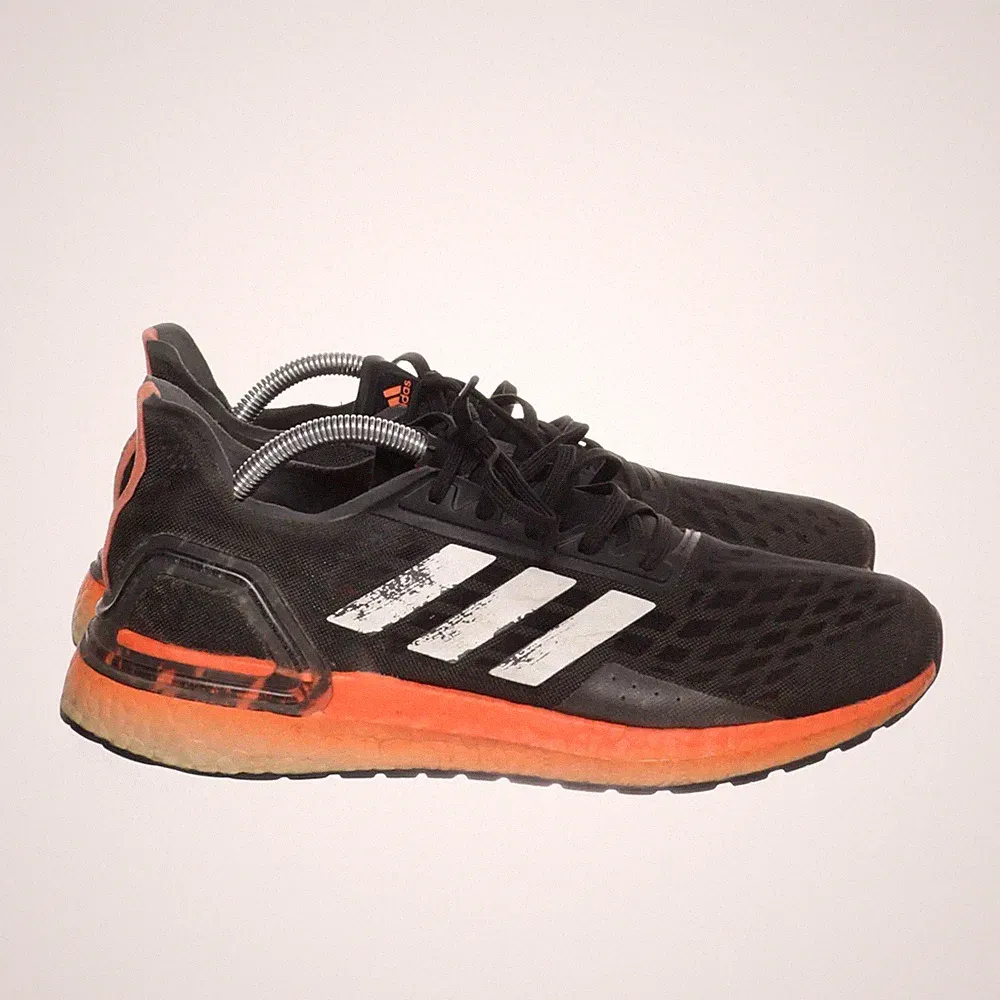 Adidas, Laufschuhe, Größe: 43 1/2, Schwarz/Orange, Herren #xJL
