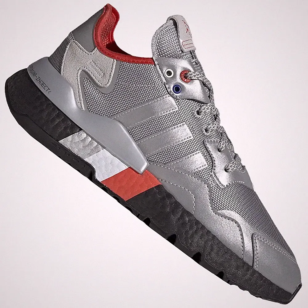 adidas Nite Jogger Herren Sport Schuh Turnschuhe Originals Sneaker FV3787 Silber