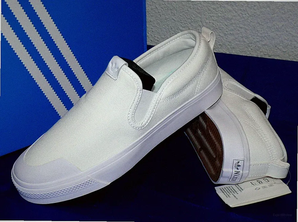 Adidas ORIGINAL EF1185 NIZZA SLIP ON Sneaker Sport Lauf Canvas Schuhe 36 2/3 WHT