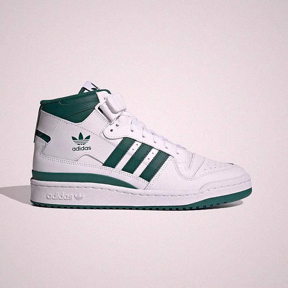 adidas Originals FORUM MID SHOES® (Herren UK Größen: 8,5 EUR 42,5) Weiß / Grün