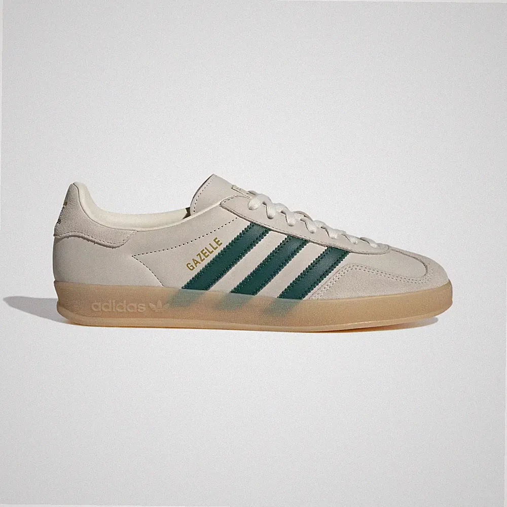 adidas Originals Herren Gazelle Hallenschuhe in Cremeweiß/Collegiate Green