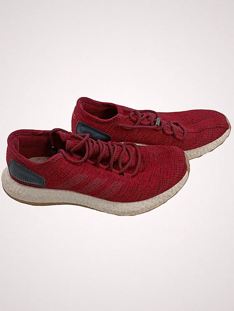 Adidas PureBoost Herren Laufschuhe Rot Gr. 42 Boost Sneaker Running