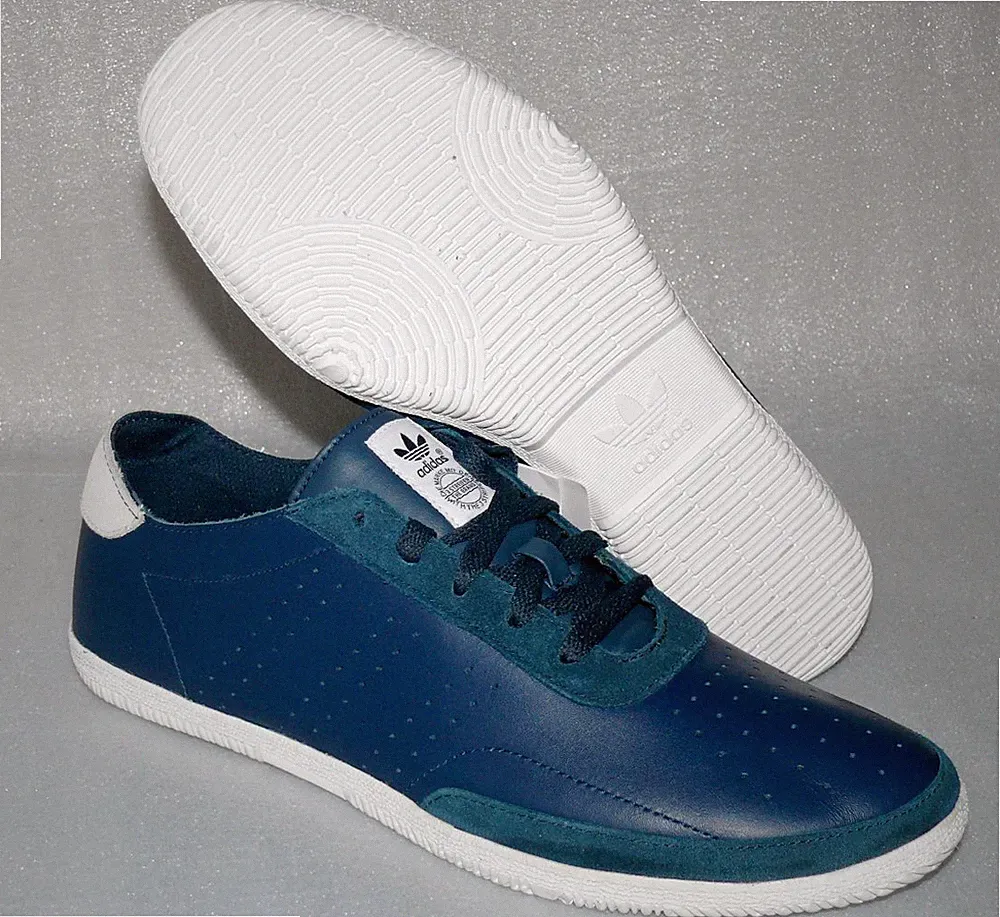 Adidas Q20200 Plimsole 3 LEA Leder Schuhe Ortholite Boots Lauf Sneaker 46 Navy