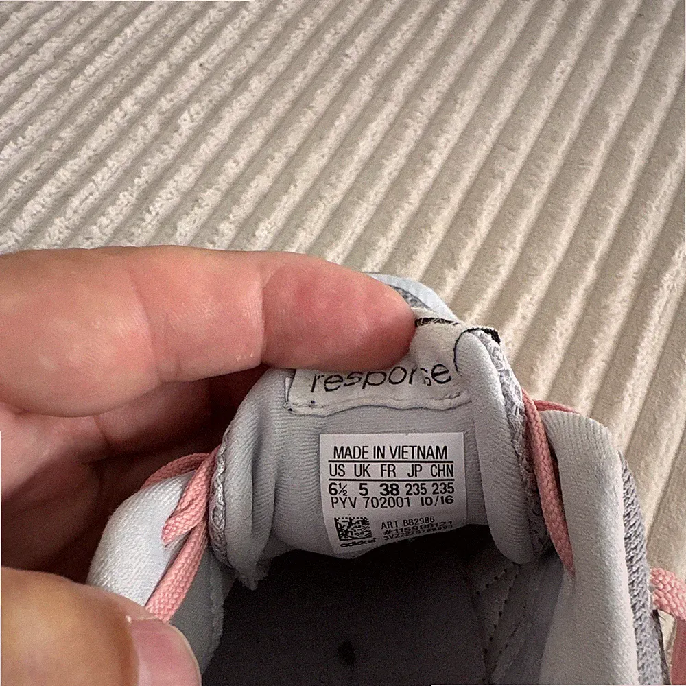 adidas Response Damen Sneaker grau rosa weiß Mesh Schnürung Gr. 38