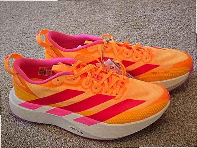 Adidas Running Adizero EVO SL ATR - Orange/Rot/Pink - UK 9 NEU mit Etikett