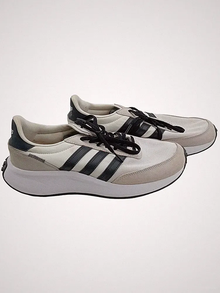 adidas Sneaker Low Herren Gr. 41.5 Weiß Grau Sportschuhe Laufschuhe