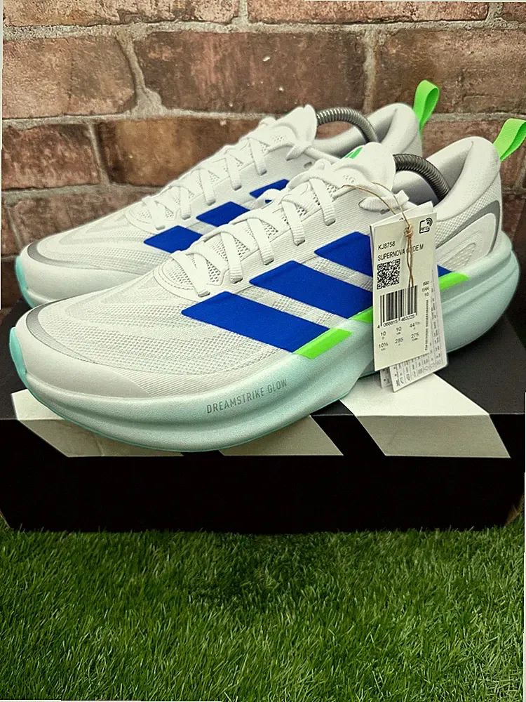 Adidas Supernova Glide KJ8758 Sneaker Herren UK 10 White Lime Burst Laufschuhe