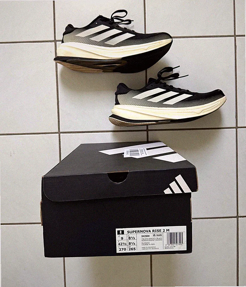 adidas Supernova Rise 2 M Herren Laufschuhe Sneaker Mesh Schwarz/Weiß EU 42 2/3