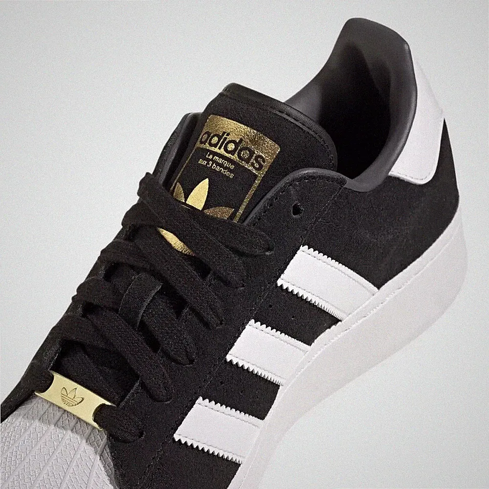 Adidas Superstar XLG Schuh Turnschuhe Sneaker SCHWARZ Größe UK 8,5 - UVP 140£ -ID4657