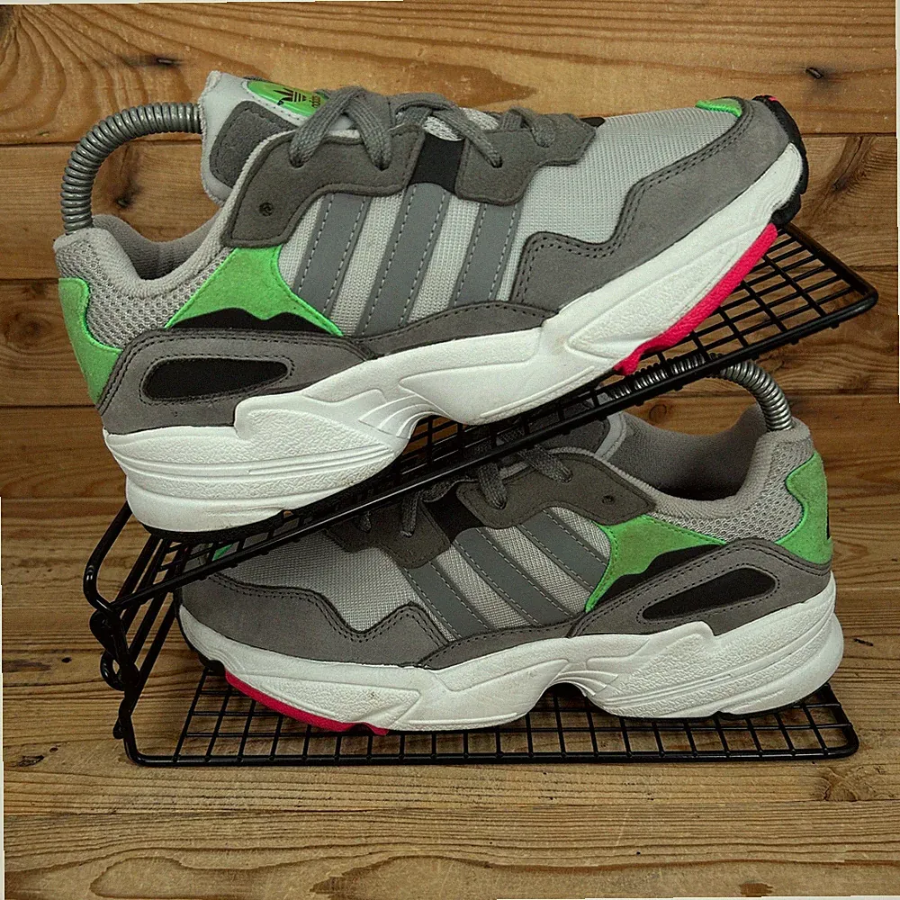 Adidas Turnschuhe Herren Größe UK 4 Yung 96 Grau Shock Pink Originals Mesh Schuhe OG