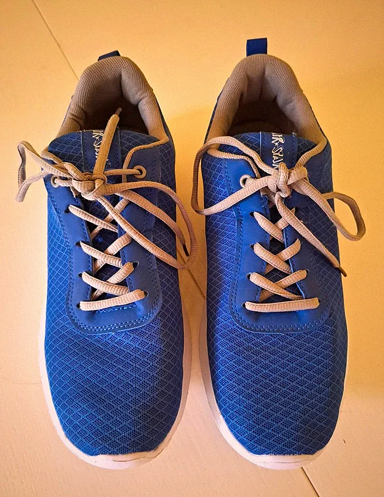 AIR-STAR Herren Sneaker Mesh Low Top Schnürung EU 43 Blau/Weiß/Grau