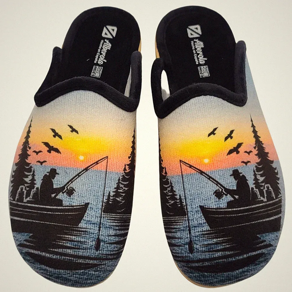 ALBEROLA (E) HAUSSCHUH / PANTOFFEL Angler im Sonnenuntergang AC12351